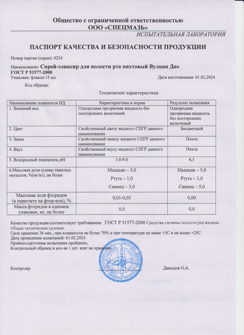 Паспорт №022024